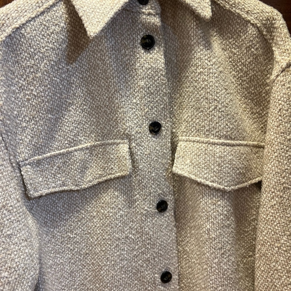 Women's Cream Textured Jacket